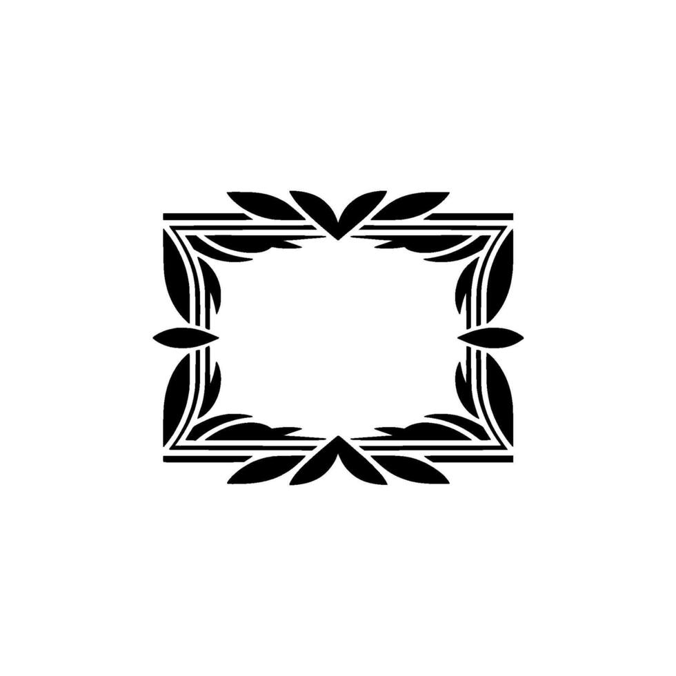 Elegant Black White Floral Frame On Gray Background vector