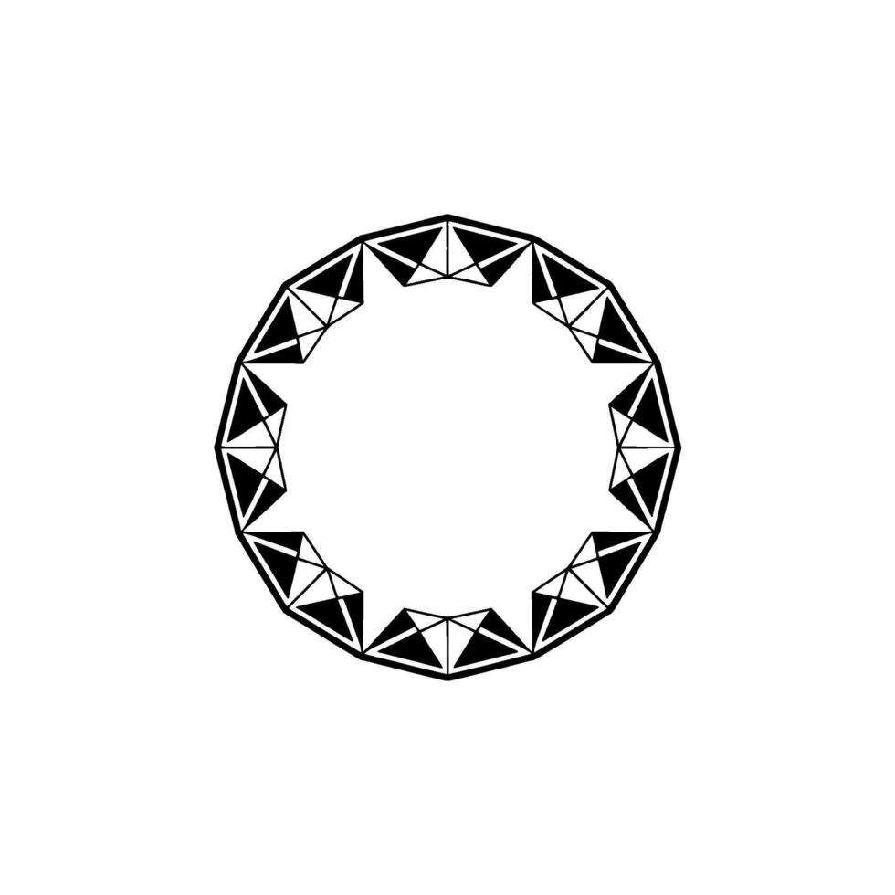 Geometric Mandala Minimalist Black And White Element vector
