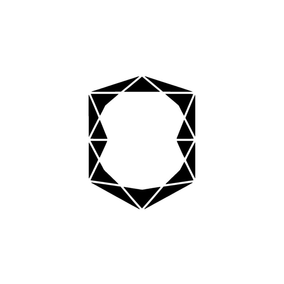 Geometric Hexagon Abstraction Black Triangles On White Background vector