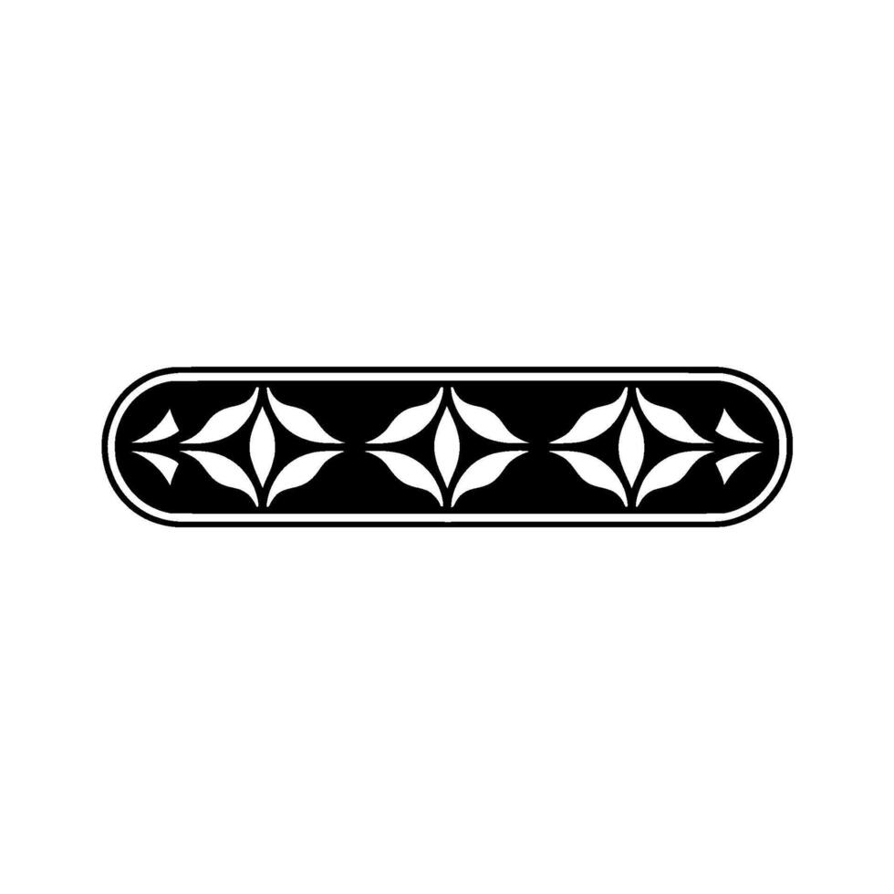 Geometric Floral Border Element On Light Background vector