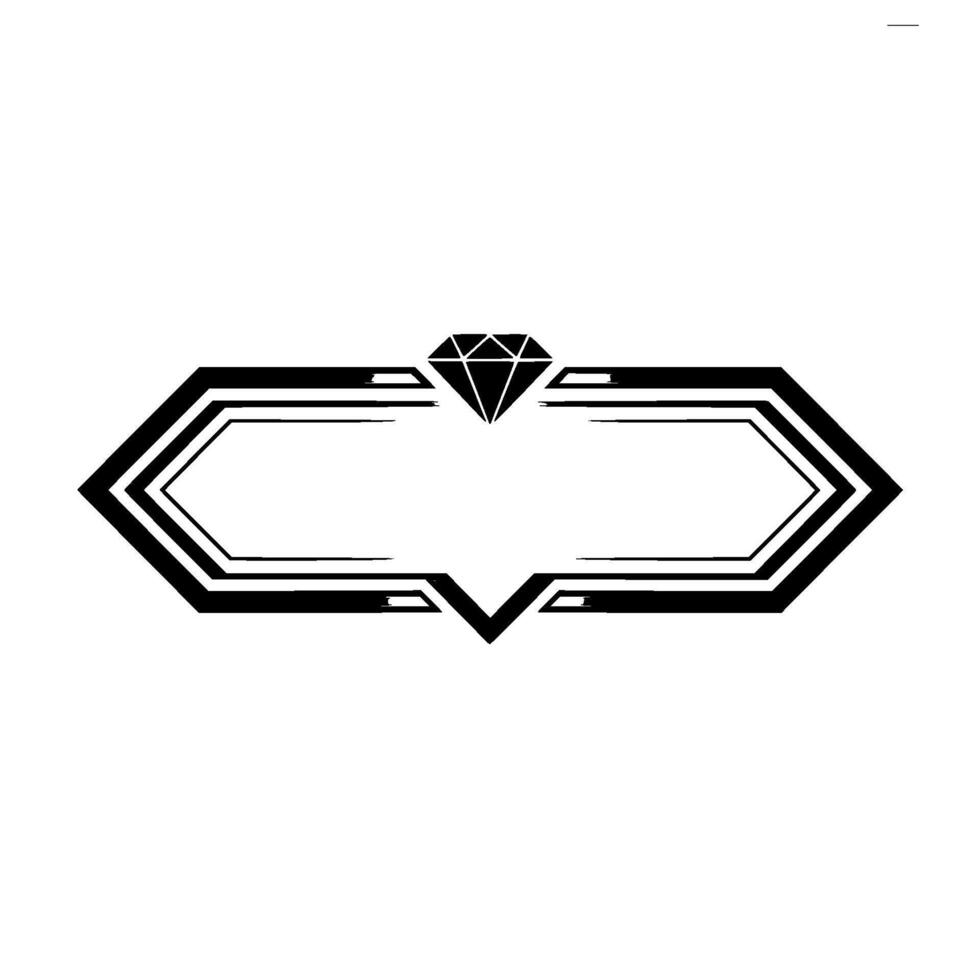 Art Deco Diamond Frame Elegant Element vector