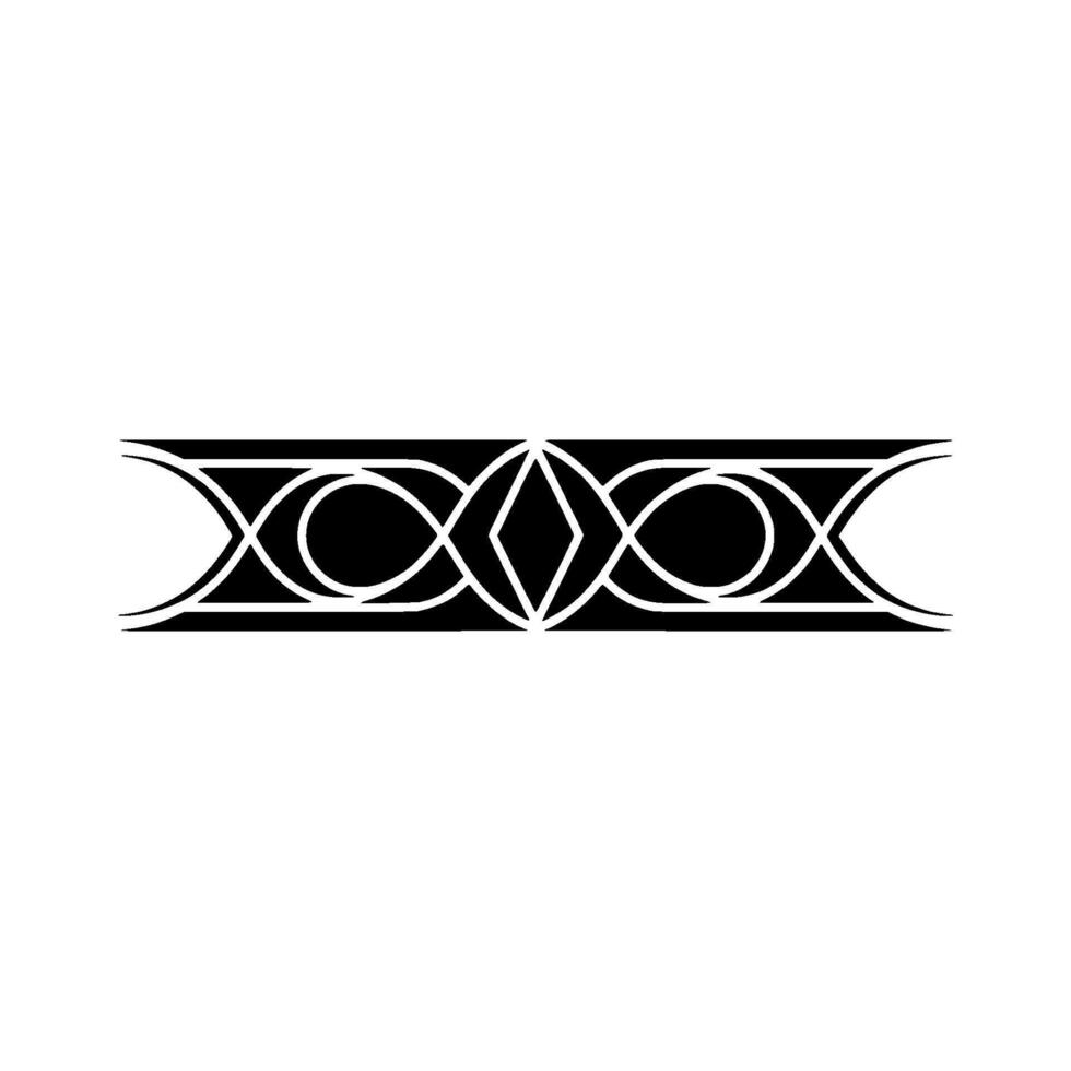 Abstract Geometric Border In Black And White, Decorative Element vector