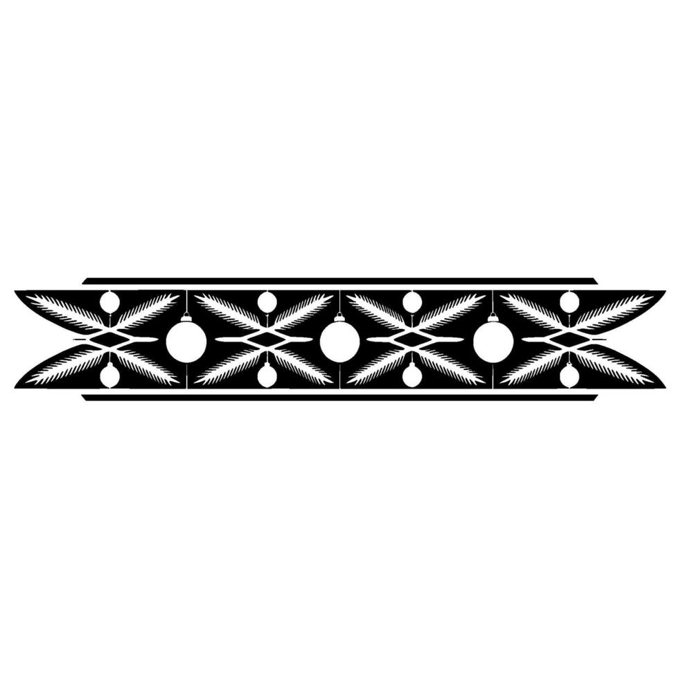 Minimalist Christmas Ornament Border On White vector