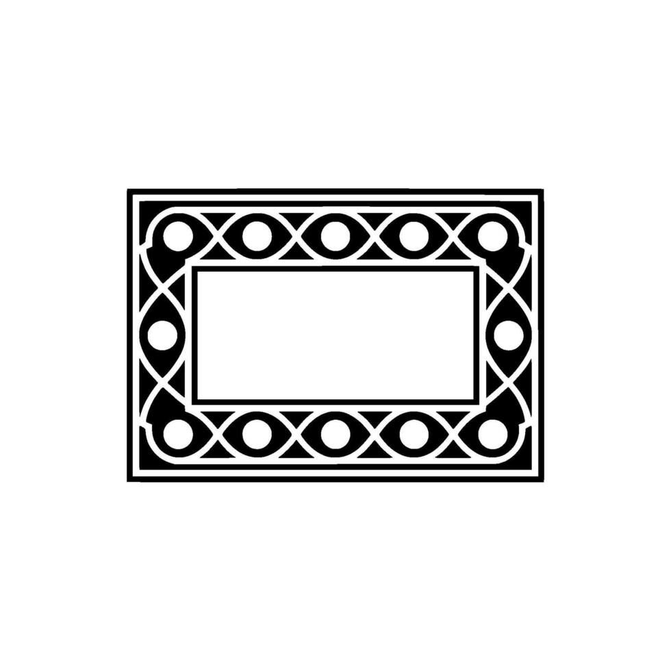 Elegant Black White Frame, Ornamental Border, Minimalist Decor vector