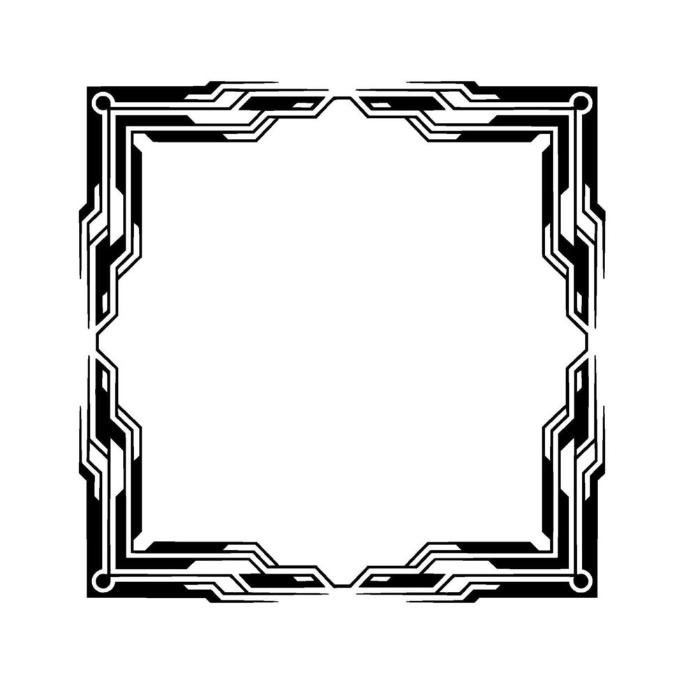 Futuristic Tech Frame, Border, Cyberpunk Aesthetic, Minimalist vector