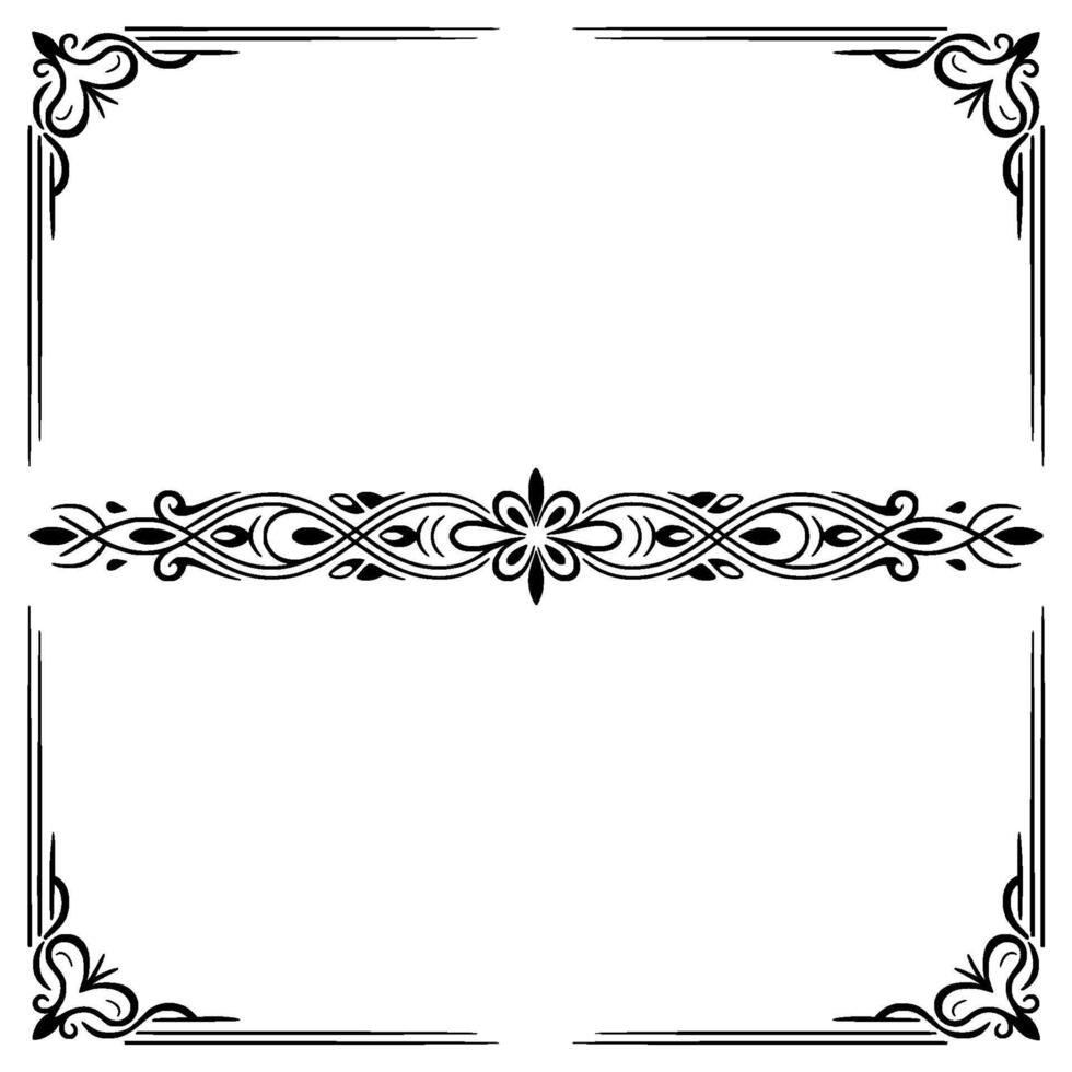 Elegant Decorative Frame With Floral Elements Invitation vector