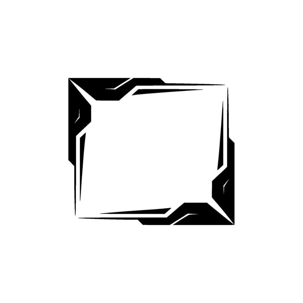 Futuristic Geometric Frame Black White Border Template vector
