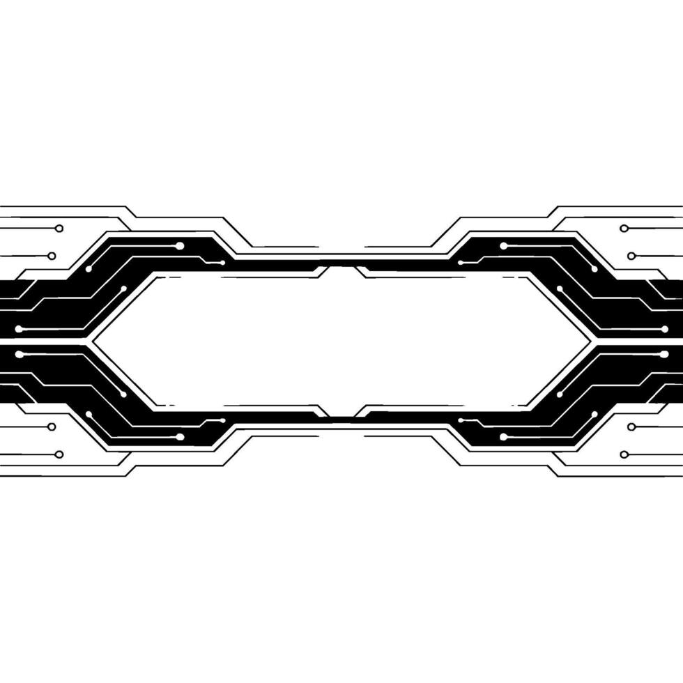 Futuristic Tech Circuitry Template Modern, White Space For Data vector