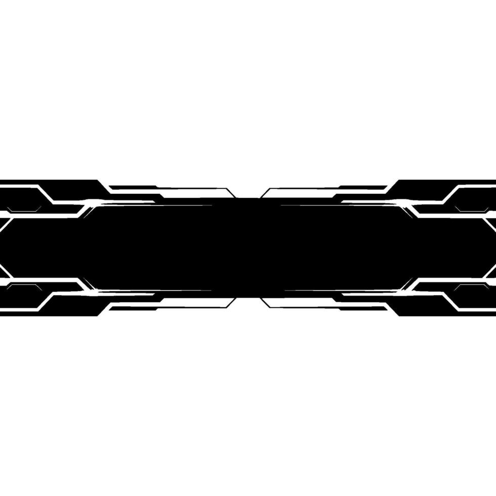 Tech Interface Banner Futuristic Black And White Abstract vector