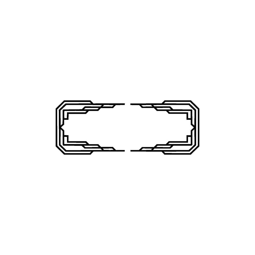 Minimalist Geometric Frame In Black On White Background vector