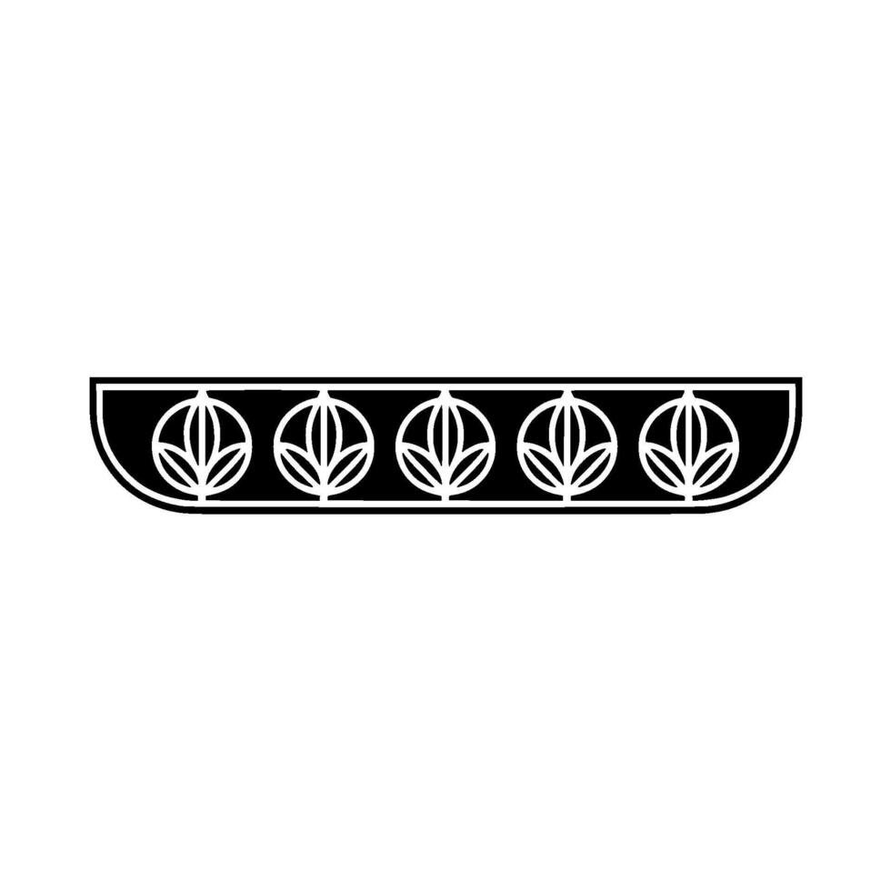 Minimalist Leaf Border Decorative Element On White Background vector