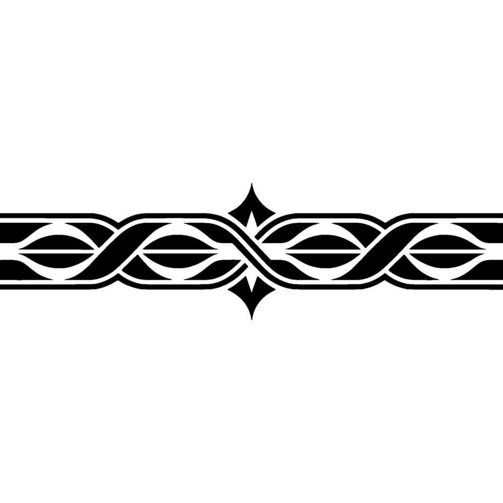 Geometric Celtic Knot Border Black On White, Minimalist vector