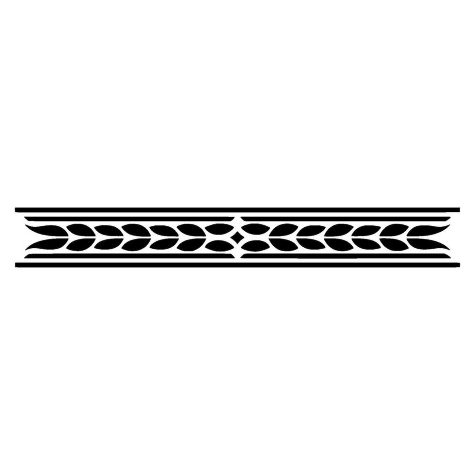 Elegant Black Leaf Border Element On White Background vector