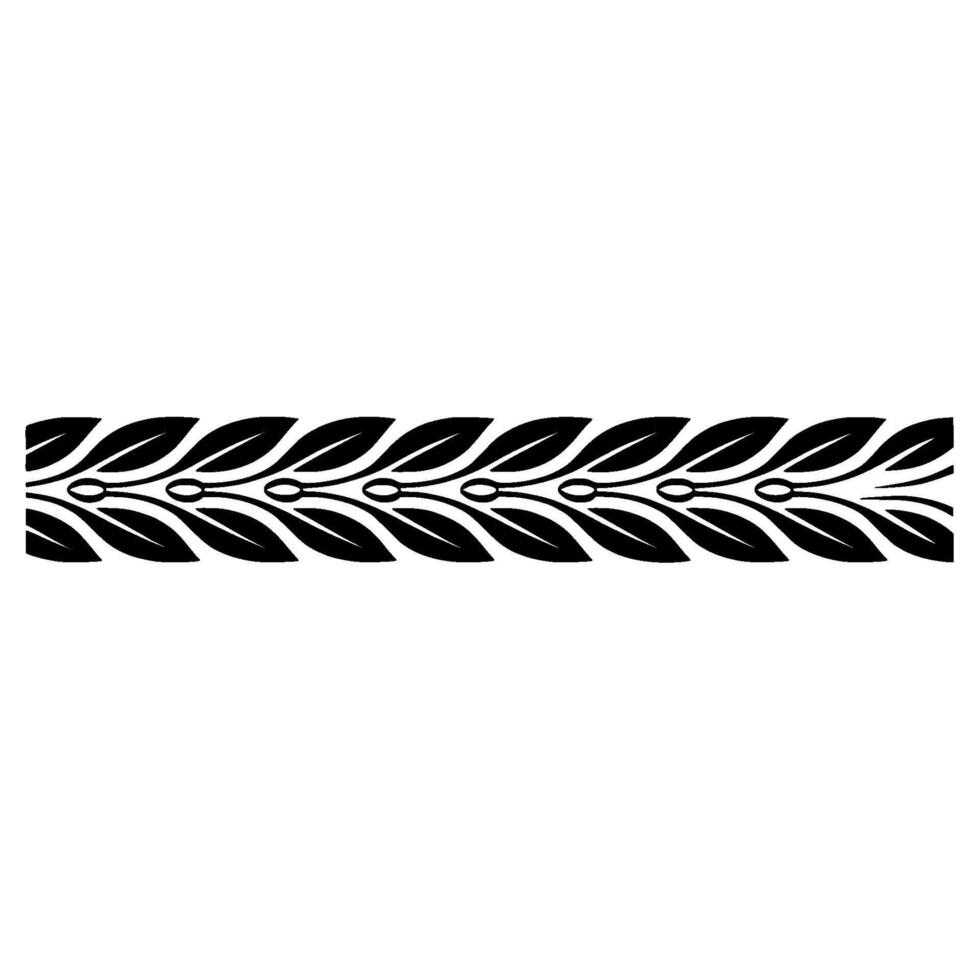 Elegant Black Leaf Pattern Border On Cream Background vector