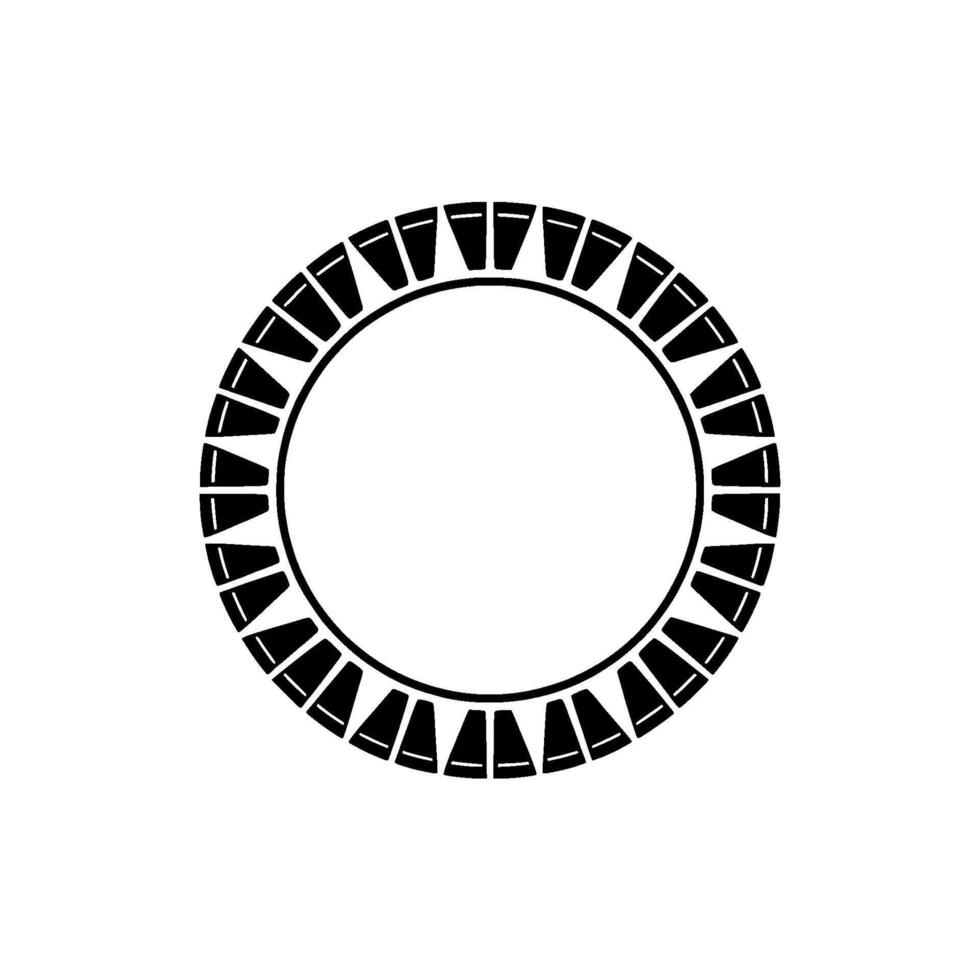 Geometric Ring Modern Abstract Circle In Black White vector