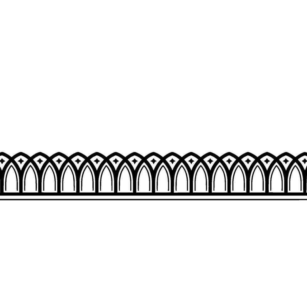 Elegant Black Gothic Border On White Background vector
