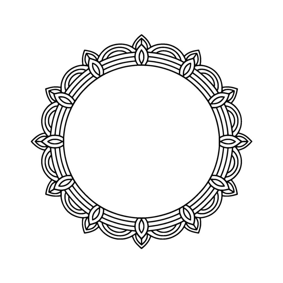 Elegant Circular Decorative Frame, Minimalist, Monochromatic vector