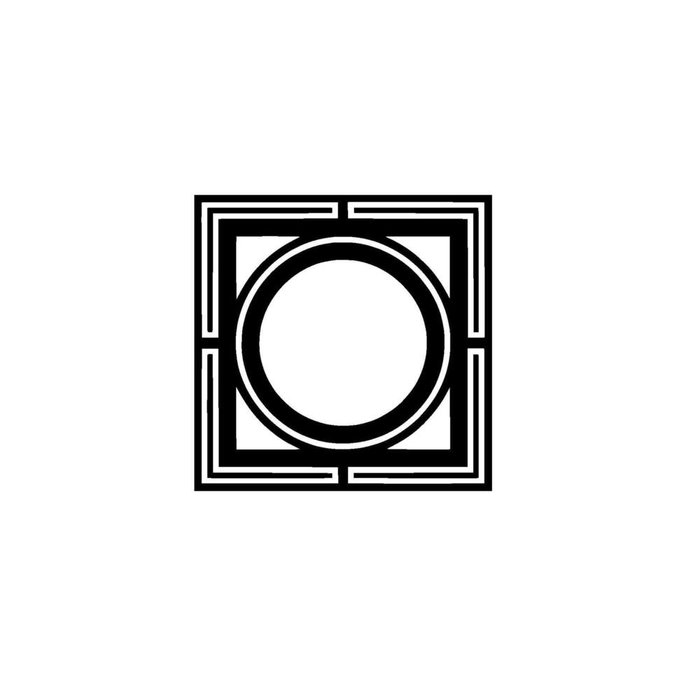 Geometric Black White Element, Minimalist Art Deco Style vector