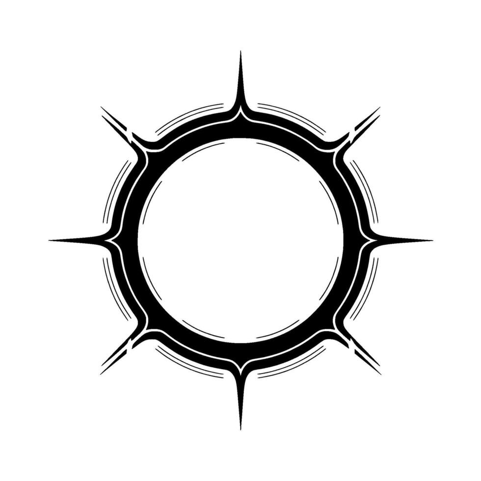 Abstract Black Ring With Spikes, Minimalist Geometric vector