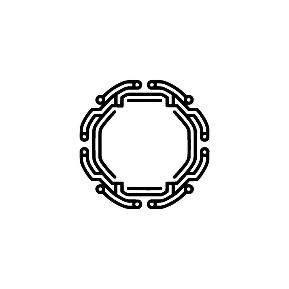 Minimalist Circuit Board Technology, Ai, Digital vector