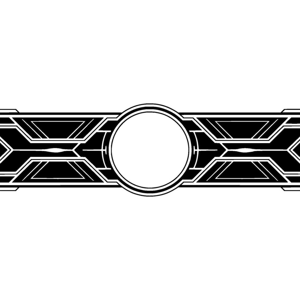 Art Deco With Circle, Geometric, Modern, Black And White vector