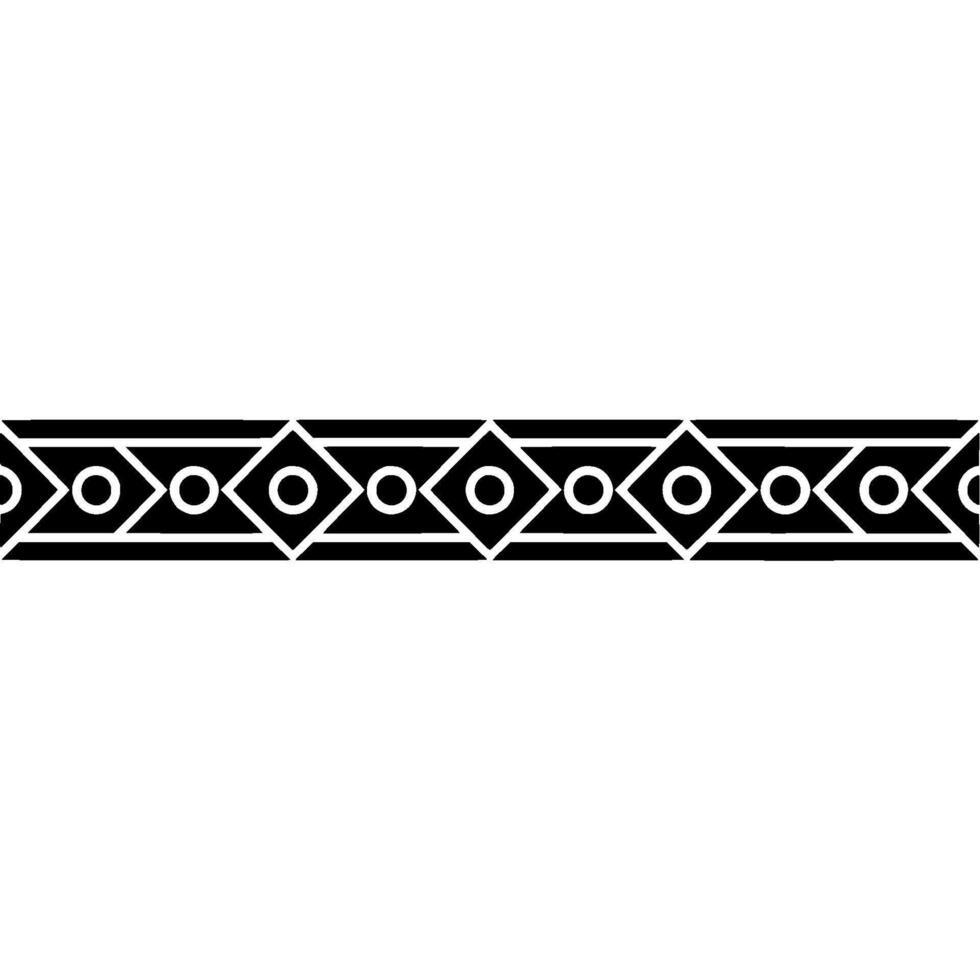 Geometric Black Border, Ornamental Pattern On White, Repeating Motif vector
