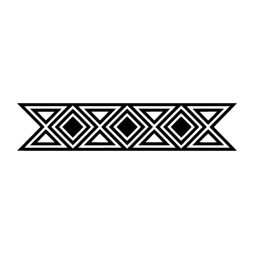 Geometric Diamond Pattern Border Element Black White Minimalist vector