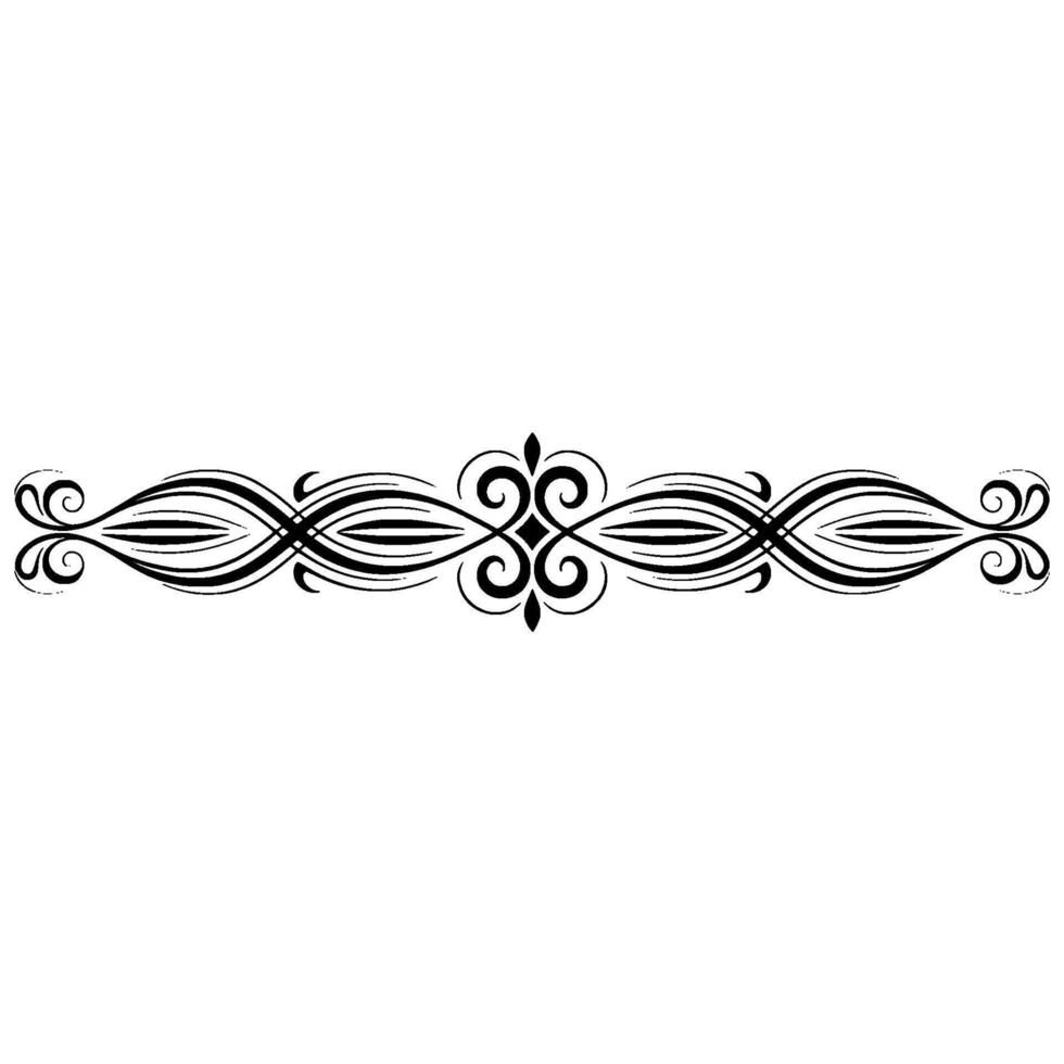 Elegant Decorative Border Element Black Flourish On White Background vector