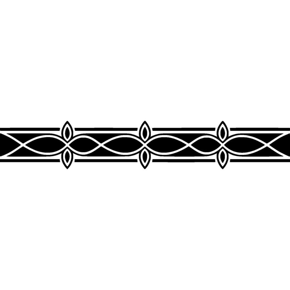 Black And White Decorative Border Ornament On White Background vector