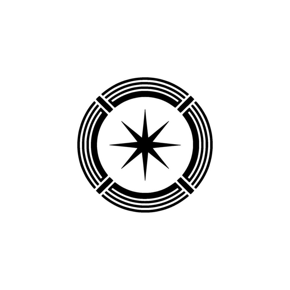 Minimalist Starburst Emblem On White Background vector