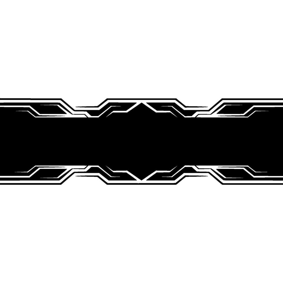 Tech Frame Black White Geometric Border Element vector