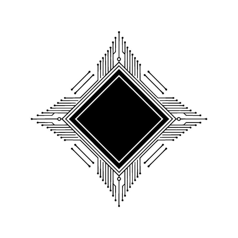 Abstract Diamond Circuit Board Minimalist Tech vector
