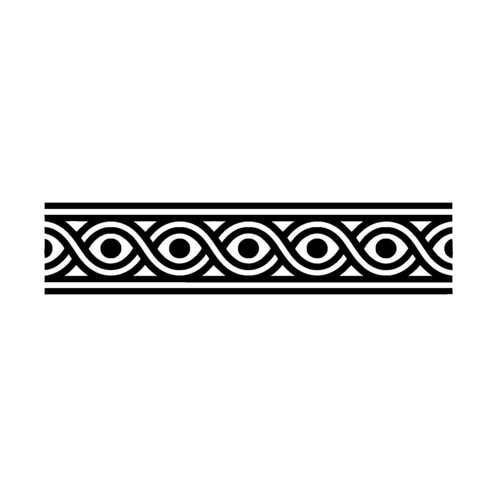 Minimalist Black White Decorative Border, Seamless Pattern Element vector