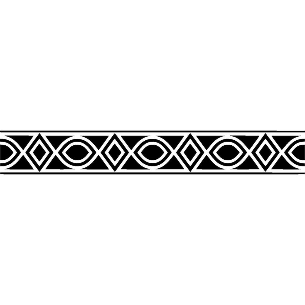 Geometric Border Black And White Seamless Repeat Pattern vector