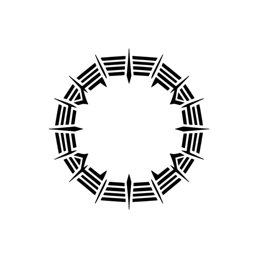 Abstract Black White Circular Geometric On White vector