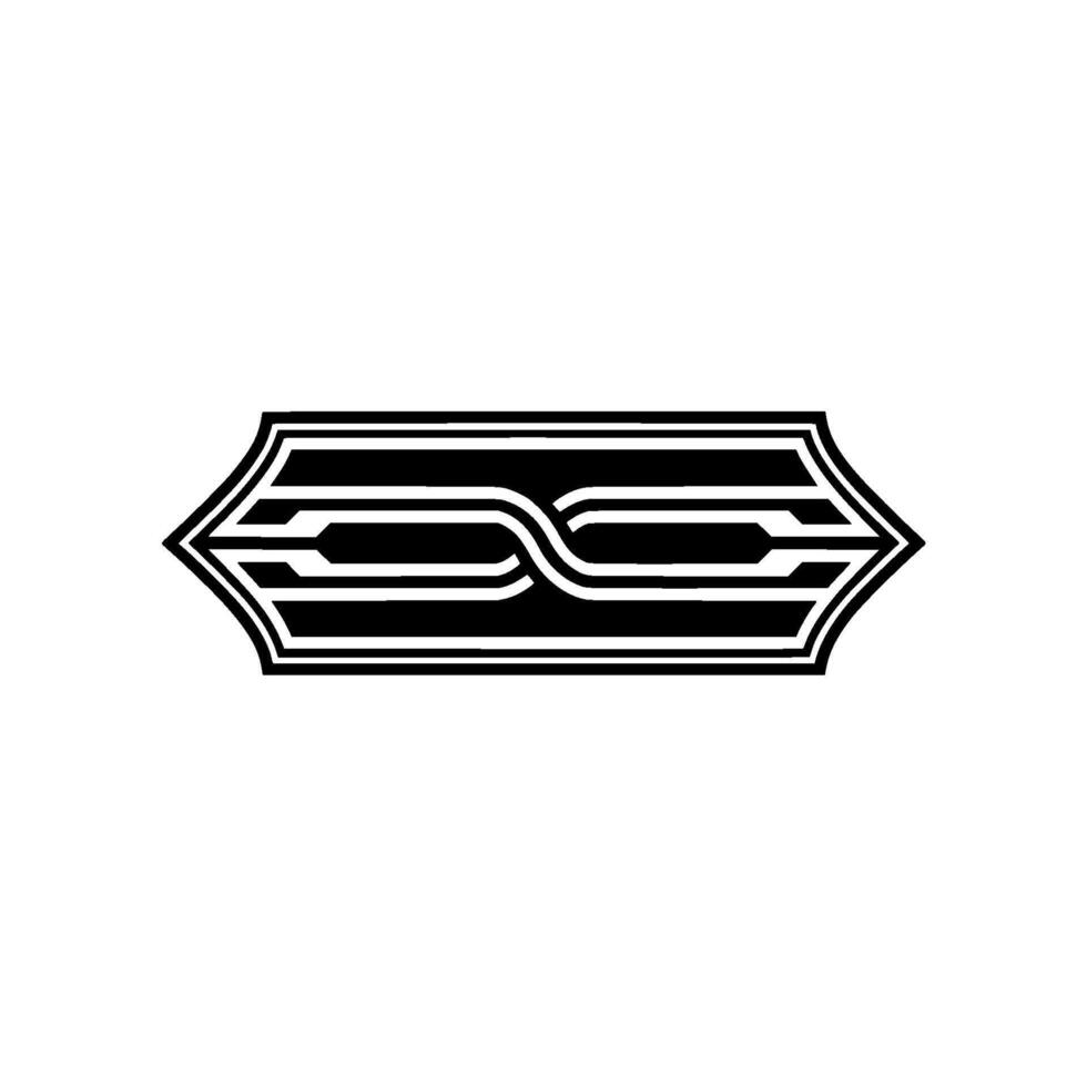 Abstract Geometric Intertwined Lines On White vector