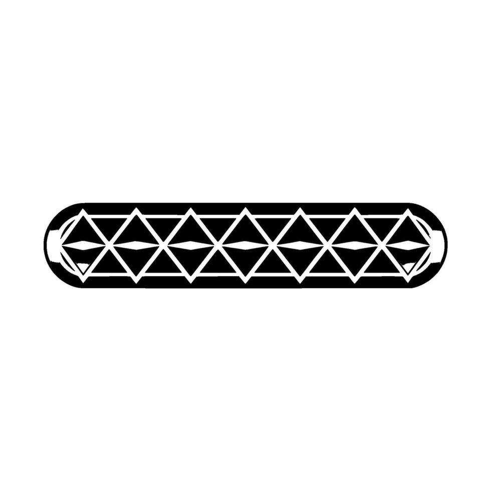 Geometric Border Element Black White Triangle Pattern On White vector