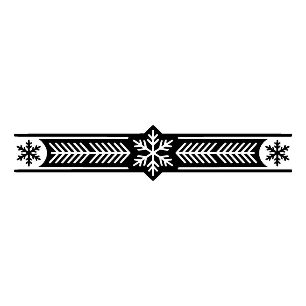 Winter Snowflake Border Black And White Ornament vector