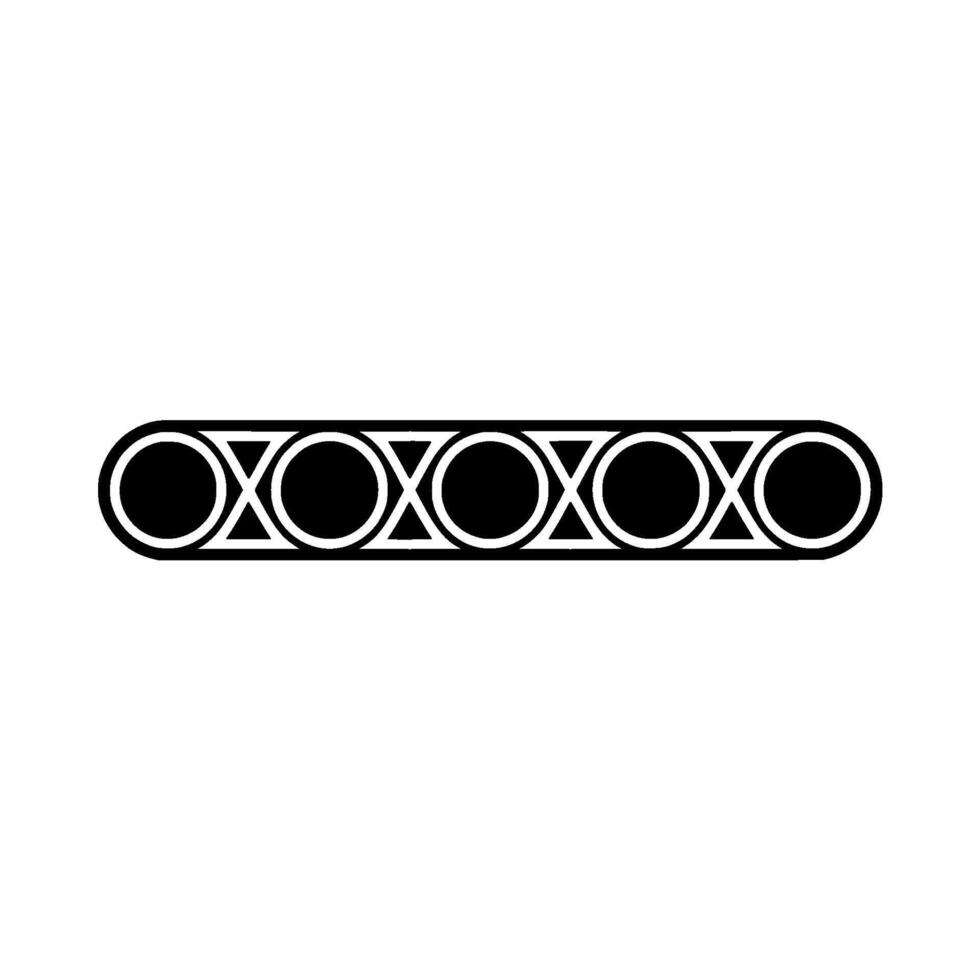 Minimalist Geometric Black White Decorative Border Element vector