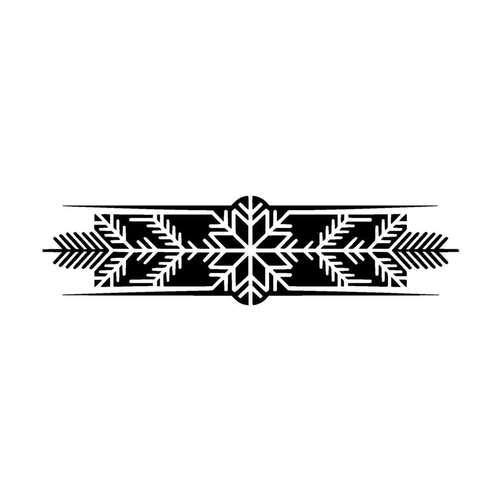 Minimalist Black And White Winter Snowflake vector