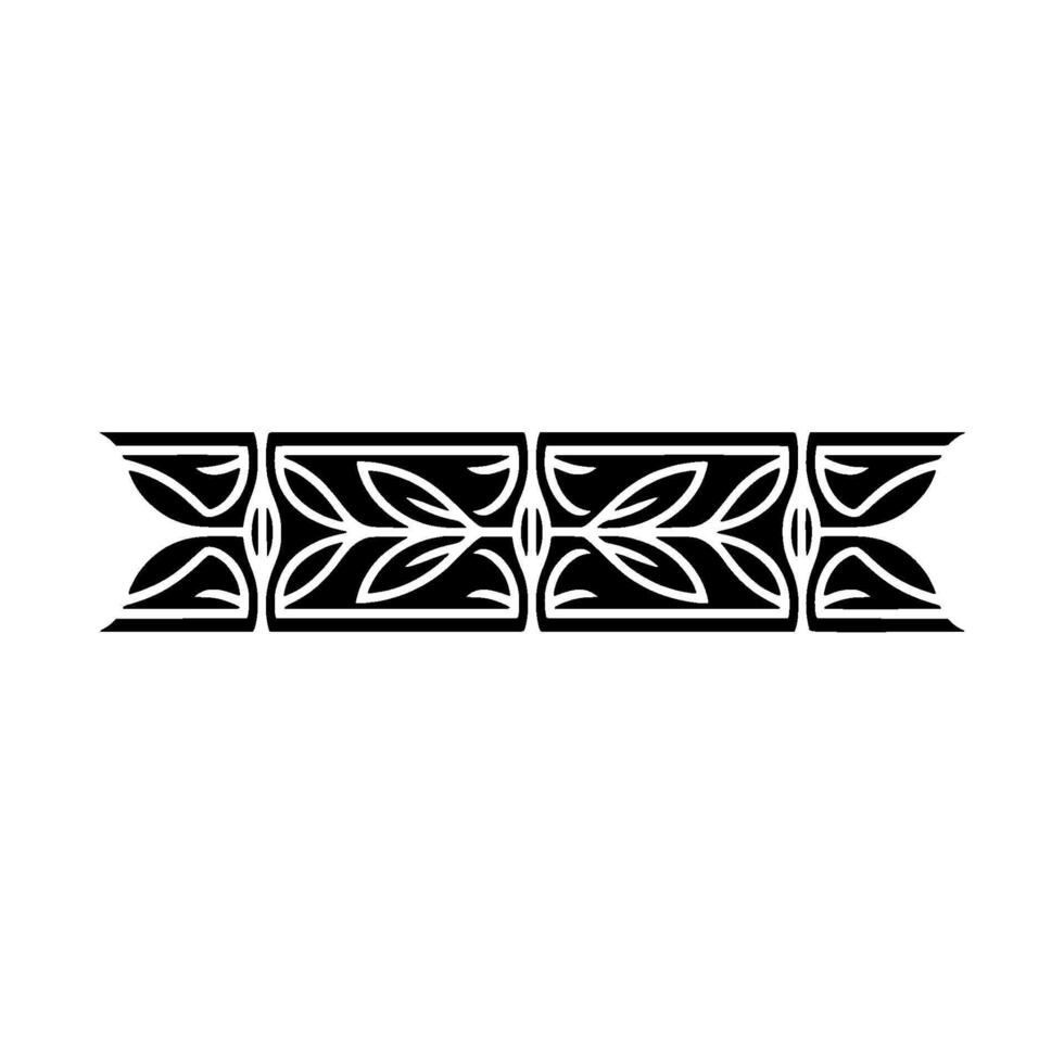 Abstract Geometric Leaf Border On White Background, Minimalist vector
