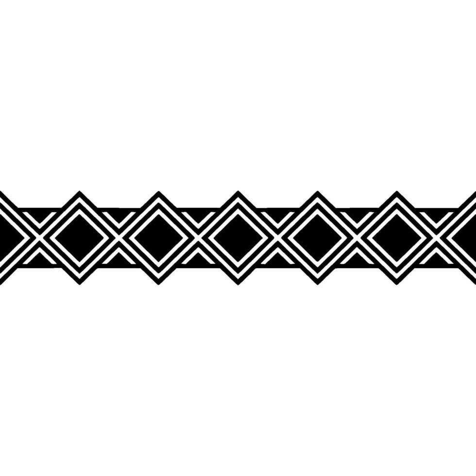 Geometric Diamond Pattern Border, Black White, Minimalist vector