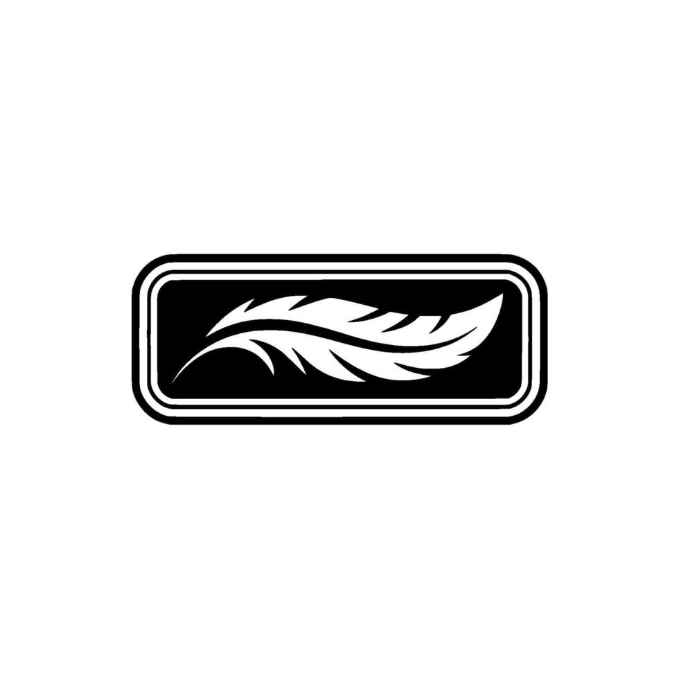 Elegant Feather Modern Emblem On A Light Background vector