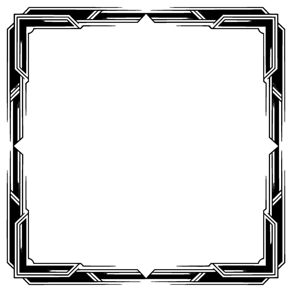 Art Deco Frame With Geometric Border On Gradient Background vector