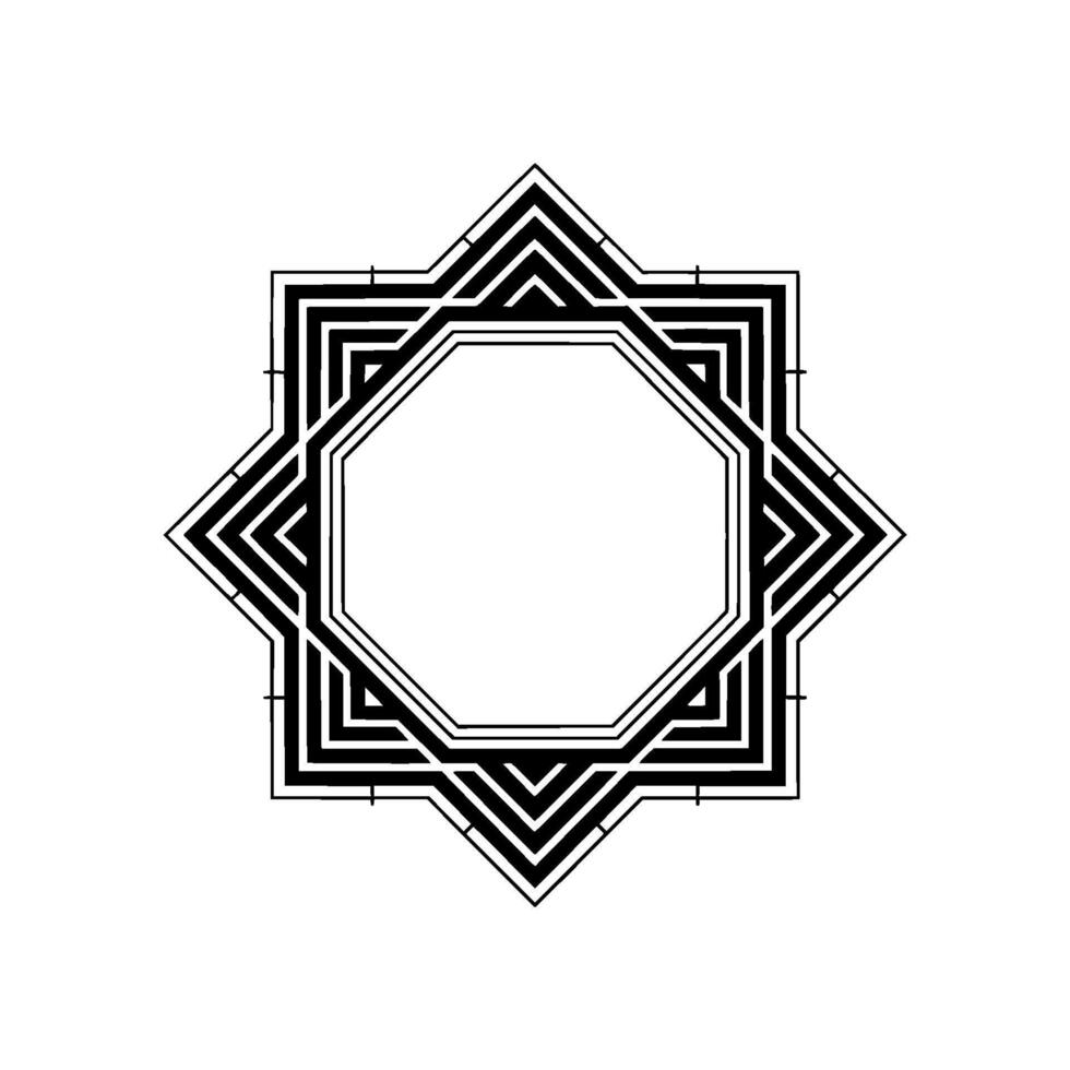 Geometric Octagonal Star Frame Minimalist vector