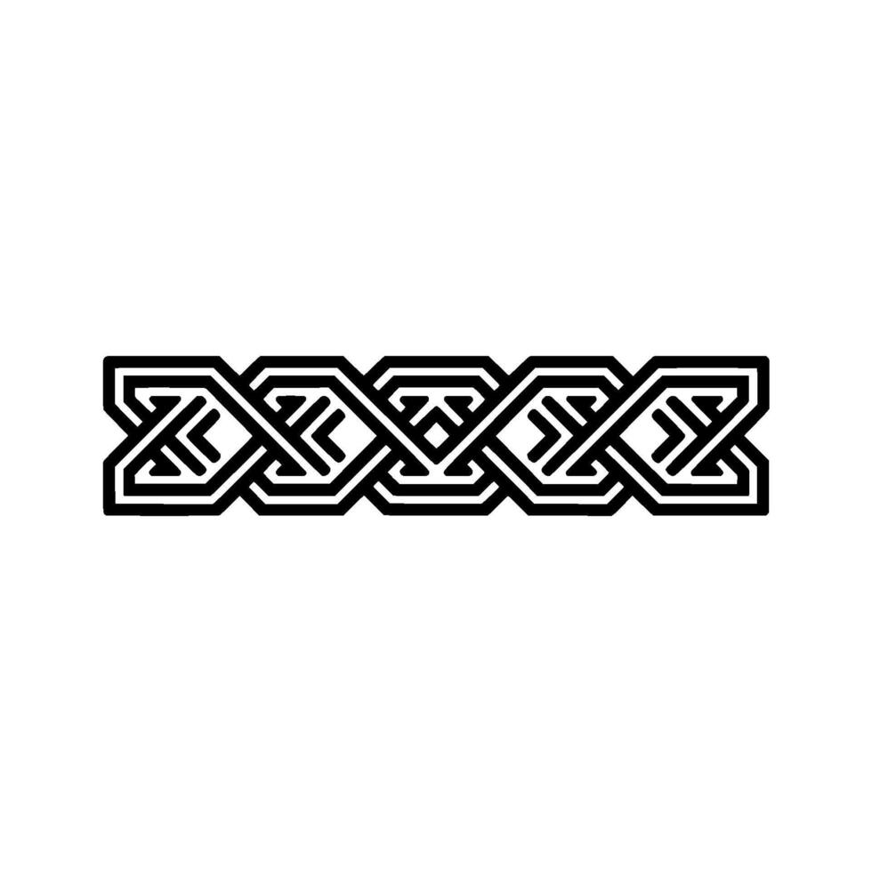Intricate Geometric Knotwork Border, Minimalist Line Art, Illustration vector