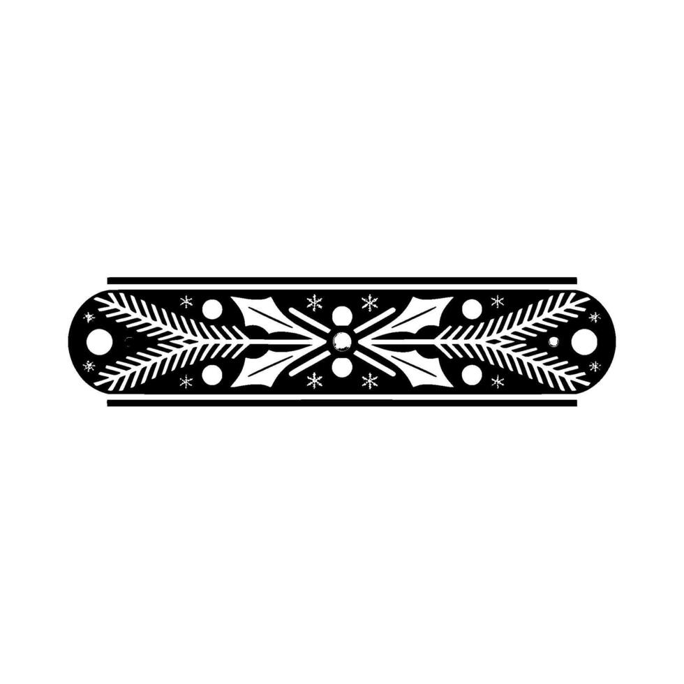 Festive Geometric Christmas Border Element vector