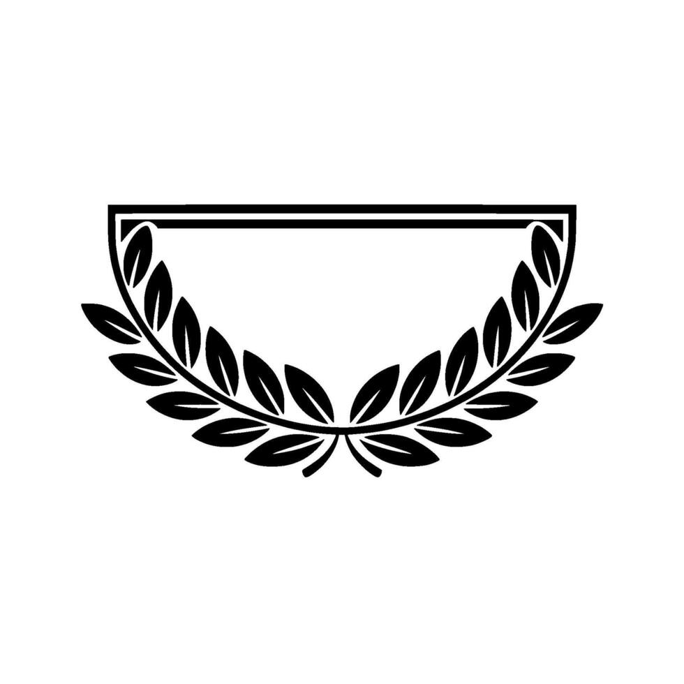 Minimalist Laurel Wreath Frame With Blank Space vector