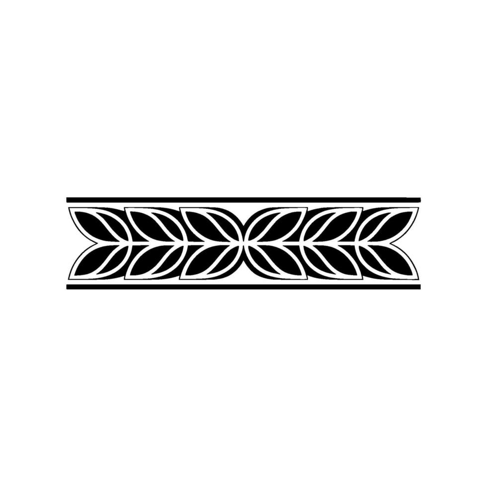 Black And White Floral Border, Geometric Pattern, Minimalist vector