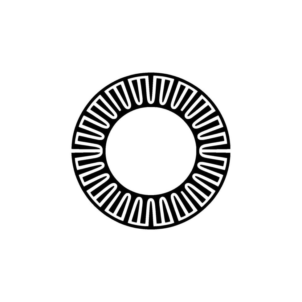 Modern Geometric Sunburst In Black And White On White vector